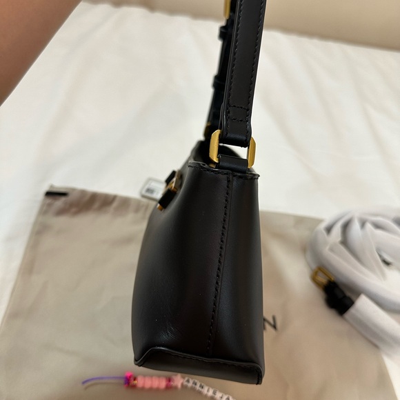 NWT Charles & Keith Gabine Leather Trapeze Shoulder Bag - Black, GENUINE LEATHER - Picture 6 of 12